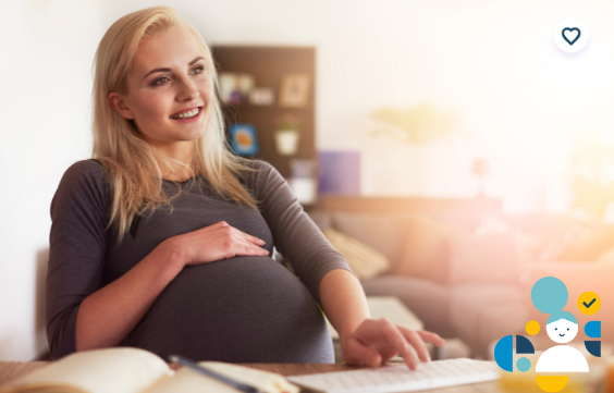 pregnant woman holding belly