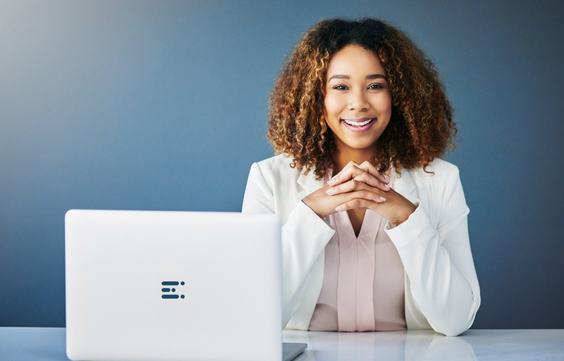 woman with computer